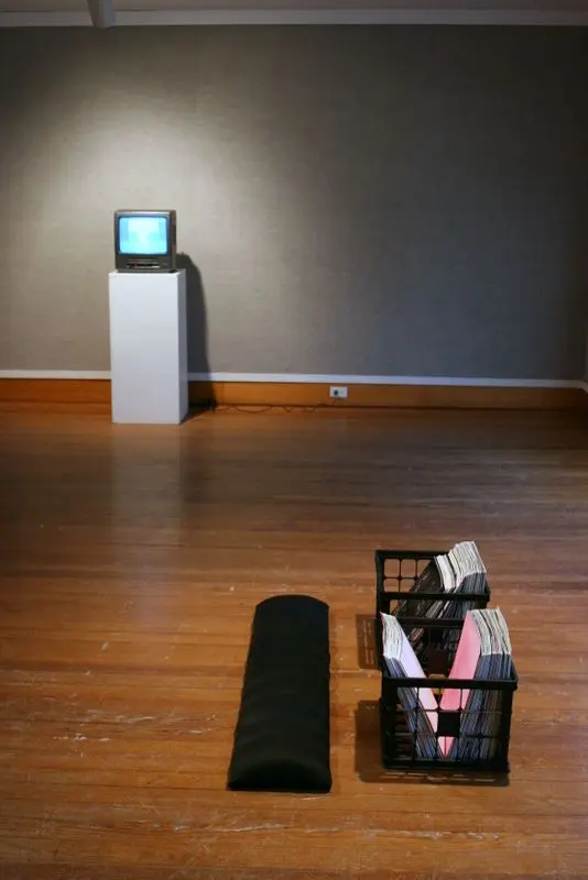 Installation view with Ian Swanson works