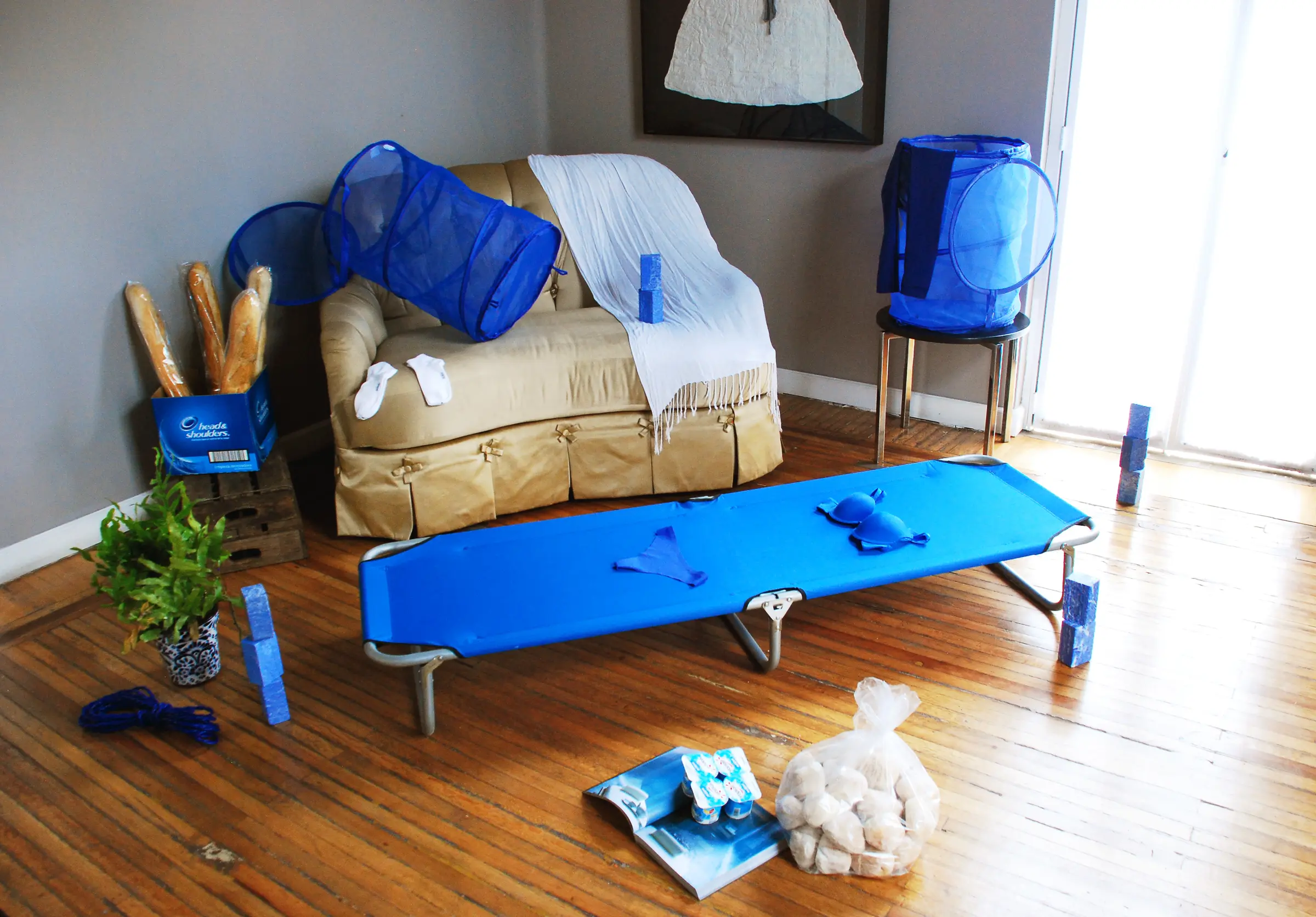 Pure Comfort blue installation in a living room