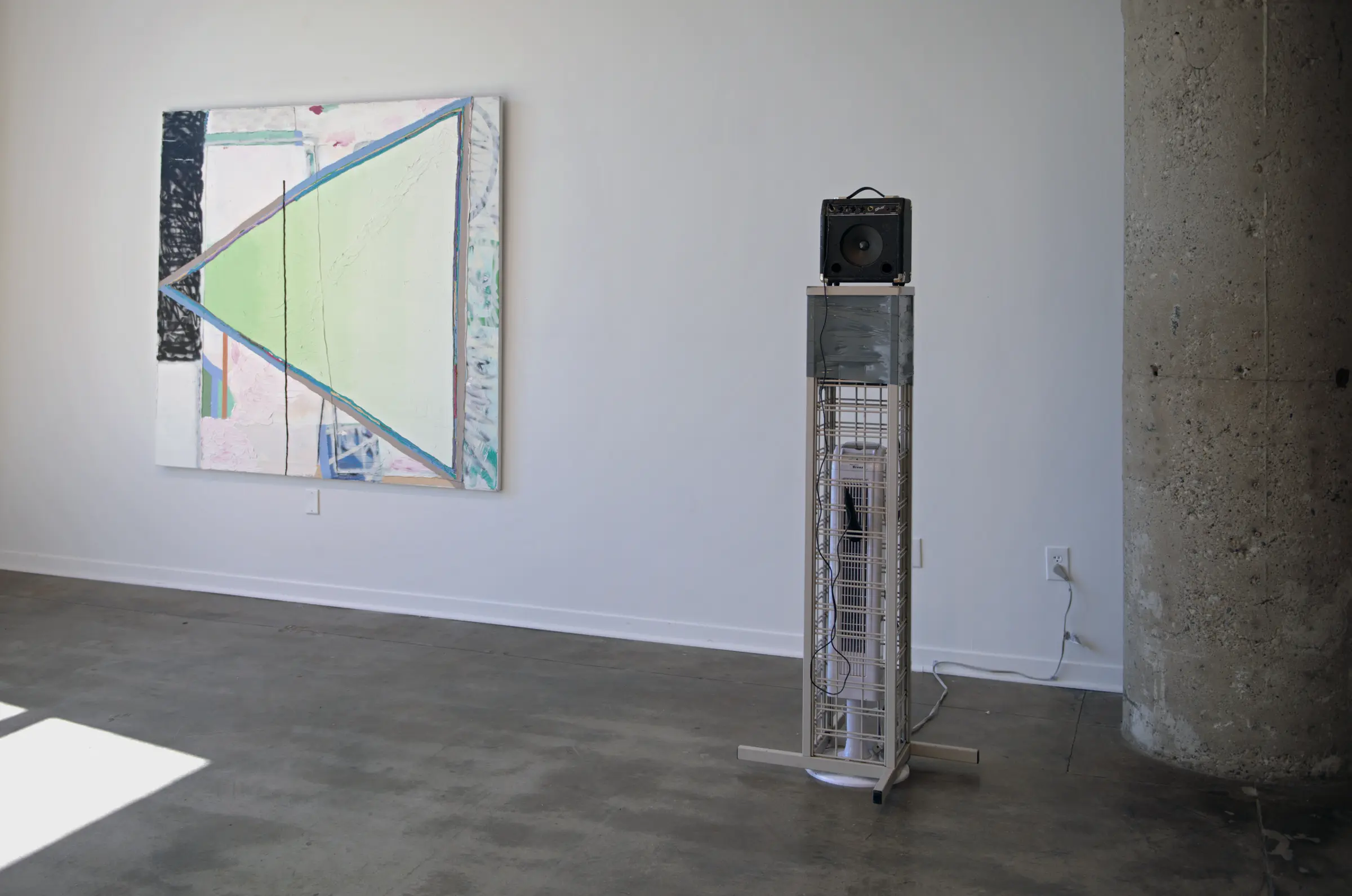 /recent works installation view with AM and Hawaiian Breeze